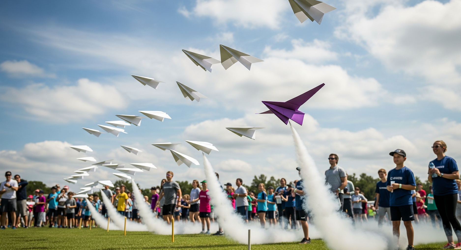 Flying paper planes representing digital transformation